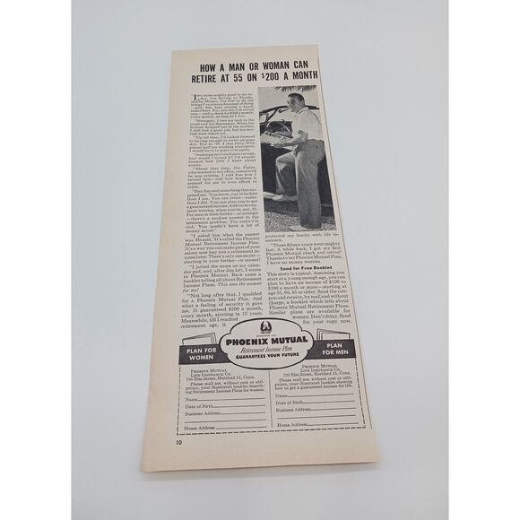 1940s Holmes and Edwards Spring Garden Pattern Phoenix Mutual Plan Print Ad - Picture 2 of 2